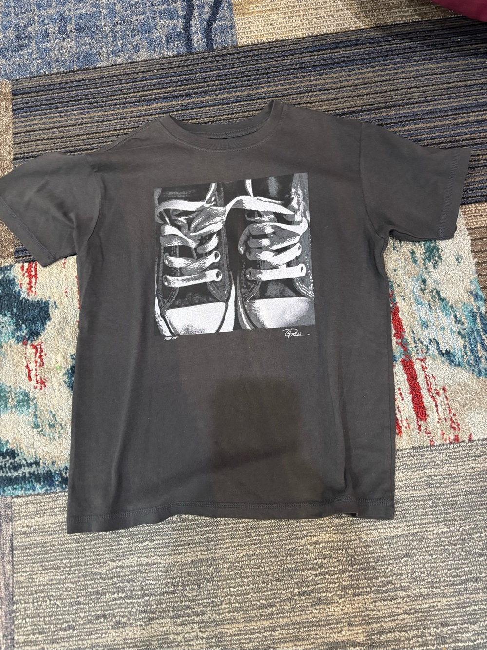 Cpress Studios - Tied Up - Black Graphic Tee with Sneaker Print